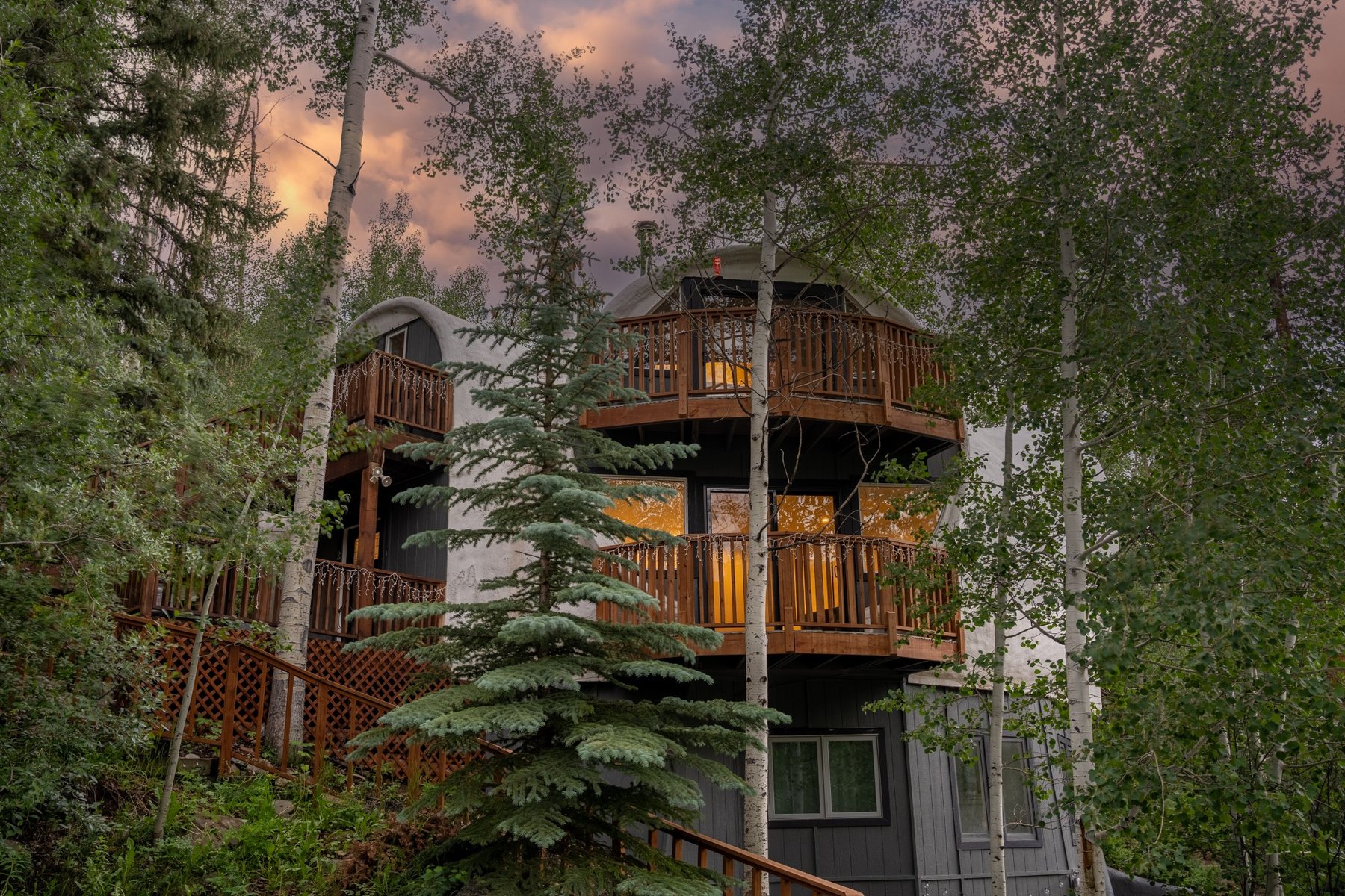 The Iconic Vail Dome in the aspens at dusk